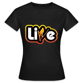 Stations de ski en direct dans les Alpes - T-shirt Femme - noir - Devant - AI Model Female 172 dark (172cm)