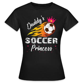 Fußball Vater Tochter - Frauen T-Shirt - Schwarz - Vorne - AI Model Female 172 dark (172cm)
