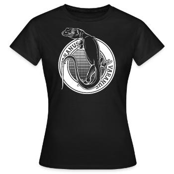 Monitor Eidechse Tattoo Stil Reptilienhalter Varanus - Frauen T-Shirt - Schwarz - Vorne - AI Model Female 172 dark (172cm)