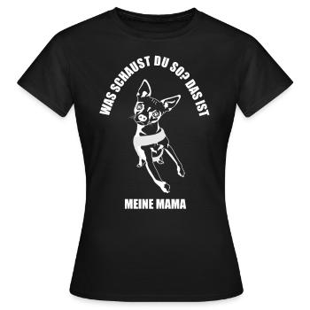 ein frecher Chihuahua Hund der sein Frauchen liebt - Frauen T-Shirt - Schwarz - Vorne - AI Model Female 172 dark (172cm)