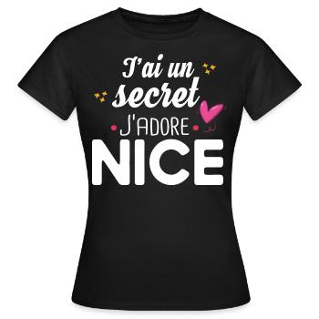 Nice Niçois Niçoise Cadeau Humour Ville France - T-shirt Femme - noir - Devant - AI Model Female 172 dark (172cm)