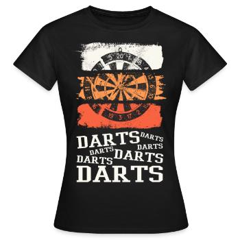 Fléchettes, jeu de fléchettes, jeu de fléchettes, fléchettes, joueurs de fléchettes - T-shirt Femme - noir - Devant - AI Model Female 172 dark (172cm)