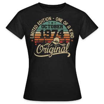 Oktober 1974 - Im Oktober 1974 werden Legenden geboren - Frauen T-Shirt - Schwarz - Vorne - AI Model Female 172 dark (172cm)