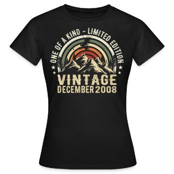 Dezember 2008 - Ausgezeichnet seit Dezember 2008 - Frauen T-Shirt - Schwarz - Vorne - AI Model Female 172 dark (172cm)