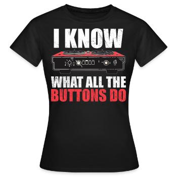 Ich weiß, was alle Tasten tun - Frauen T-Shirt - Schwarz - Vorne - AI Model Female 172 dark (172cm)