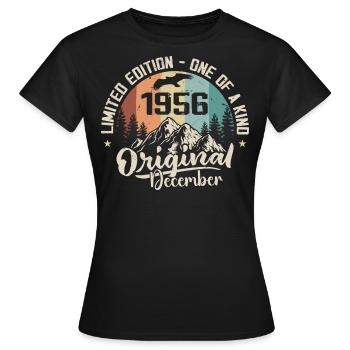Dezember 1956 Geburtstag - Dezember 1956 Geschenk - Frauen T-Shirt - Schwarz - Vorne - AI Model Female 172 dark (172cm)