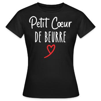 petit cœur de beurre - T-shirt Femme - noir - Devant - AI Model Female 172 dark (172cm)