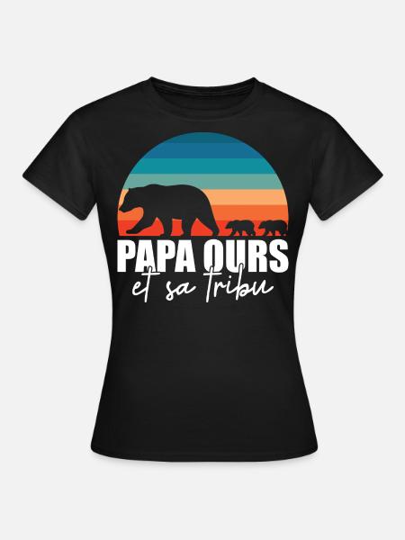 Papa ours - Petits ours - T-shirt Femme - noir