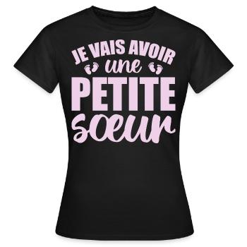 Ich werde eine kleine Schwester haben - Frauen T-Shirt - Schwarz - Vorne - AI Model Female 172 dark (172cm)
