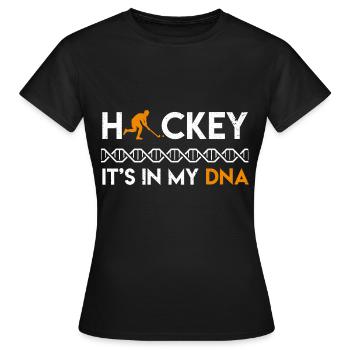 THEN field field hockey gift field field hockey player gifts - Women's T-Shirt - black - Front - AI Model Female 172 dark (172cm)
