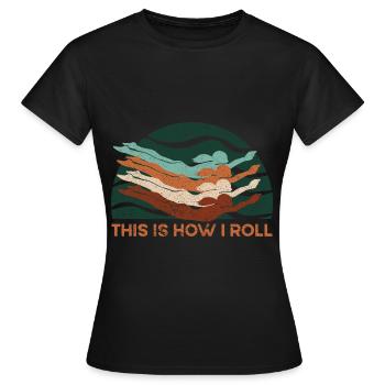Schwimmer Schwimmen 50 Meter Bahn Brustschwimmen - Frauen T-Shirt - Schwarz - Vorne - AI Model Female 172 dark (172cm)