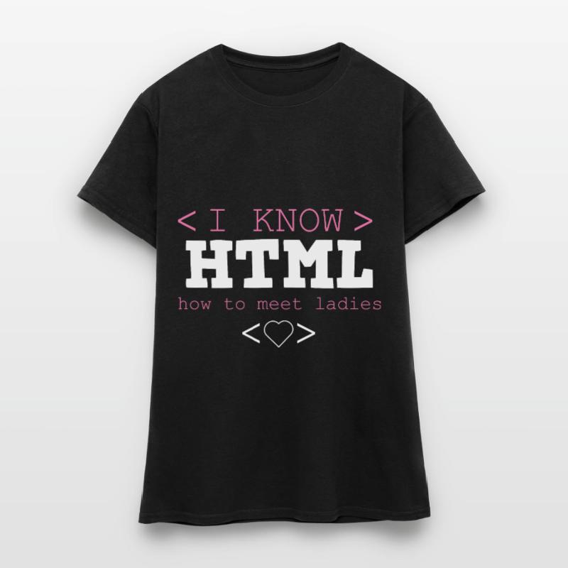 HTML Editor Hypertext Markup Language Web Document T-shirt Femme