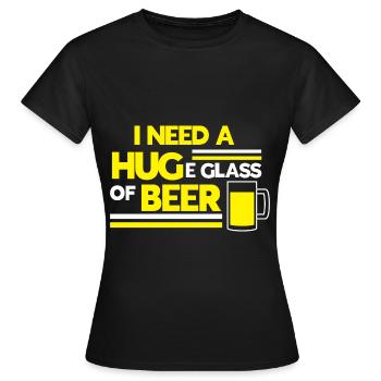 Bière Bière Bière Boire de la bière Alcohol Party - T-shirt Femme - noir - Devant - AI Model Female 172 dark (172cm)