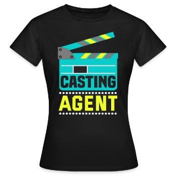 Agent de casting Cinéma Producteur Acteur - T-shirt Femme - noir - Devant - AI Model Female 172 dark (172cm)