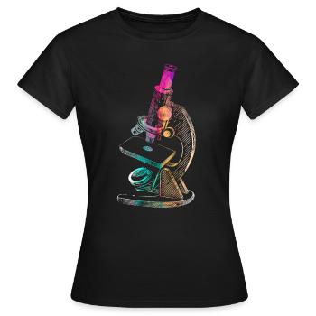 Mikroskop Biologie Wissenschaft Medizin Forschung - Frauen T-Shirt - Schwarz - Vorne - AI Model Female 172 dark (172cm)