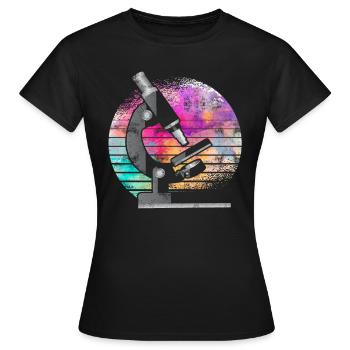 Microscope biologie science médecine recherche - T-shirt Femme - noir - Devant - AI Model Female 172 dark (172cm)