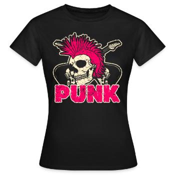 Punk rock punk punker musique rétro punks - T-shirt Femme - noir - Devant - AI Model Female 172 dark (172cm)