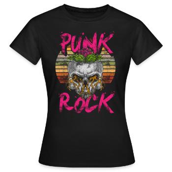 Punk skull punk rock punks punk rocker - Women's T-Shirt - black - Front - AI Model Female 172 dark (172cm)
