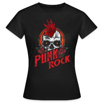 Punk skull punk rock punks punk rocker - Women's T-Shirt - black - Front - AI Model Female 172 dark (172cm)