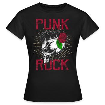 Punk skull punk rock punks punk rocker - Women's T-Shirt - black - Front - AI Model Female 172 dark (172cm)