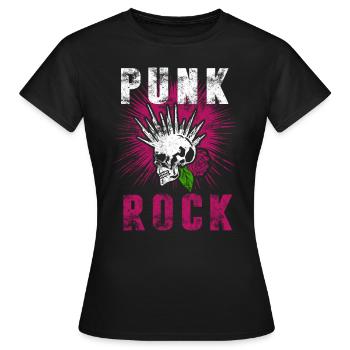 Punk skull punk rock punks punk rocker - Women's T-Shirt - black - Front - AI Model Female 172 dark (172cm)