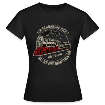 Railway saying snore train drivers snore - Women's T-Shirt - black - Front - AI Model Female 172 dark (172cm)