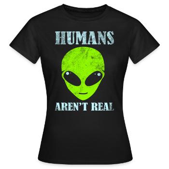 Alien drôle Ufo Alien Space Aliens - T-shirt Femme - noir - Devant - AI Model Female 172 dark (172cm)