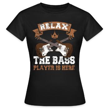 Bassgitarre Bass Spieler EADG Bassist Bassisten - Frauen T-Shirt - Schwarz - Vorne - AI Model Female 172 dark (172cm)