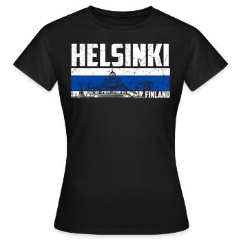 Helsinki, Finlande - T-shirt Femme - noir - Devant - AI Model Female 172 dark (172cm)