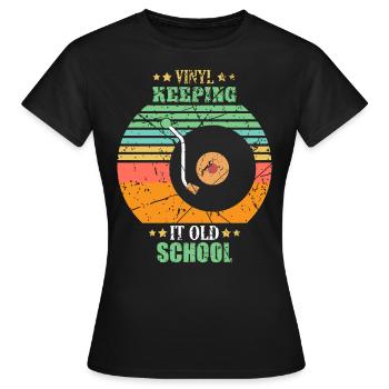 Platine vinyle DJ - T-shirt Femme - noir - Devant - AI Model Female 172 dark (172cm)