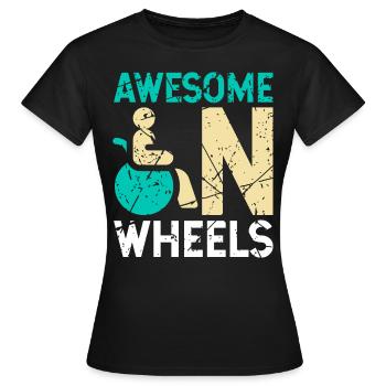 Humour en fauteuil roulant handicap handicap - T-shirt Femme - noir - Devant - AI Model Female 172 dark (172cm)