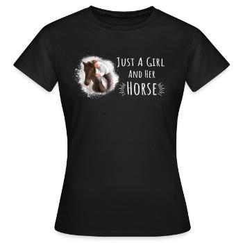 Reiten Reiterspruch Pferd Mädchen - Frauen T-Shirt - Schwarz - Vorne - AI Model Female 172 dark (172cm)