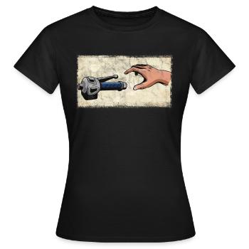 Michelangelo Hands Motorcycle for Motorcyclists - Women's T-Shirt - black - Front - AI Model Female 172 dark (172cm)