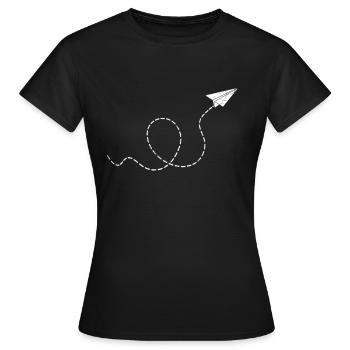 Avion papier avion - T-shirt Femme - noir - Devant - AI Model Female 172 dark (172cm)