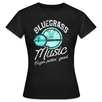 Bluegrass Banjo Gitarrist - Frauen T-Shirt - Schwarz - Vorne - AI Model Female 172 dark (172cm)
