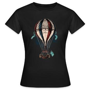 Montgolfières vintage Montgolfières - T-shirt Femme - noir - Devant - AI Model Female 172 dark (172cm)