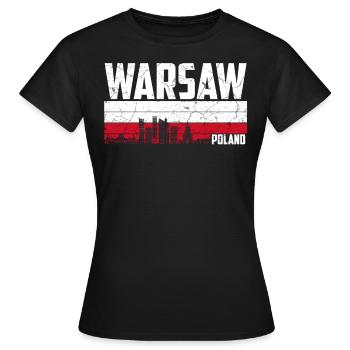 Warschau Polen - Frauen T-Shirt - Schwarz - Vorne - AI Model Female 172 dark (172cm)