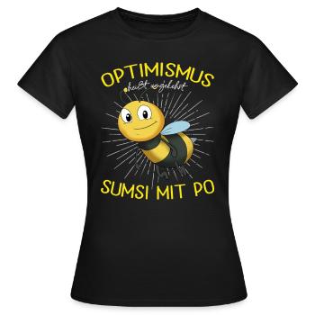 Sumsi Avec Po Optimisme En arrière drôle rengaine - T-shirt Femme - noir - Devant - AI Model Female 172 dark (172cm)