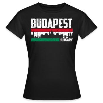 Ville natale de la Hongrie d'horizon de Budapest - T-shirt Femme - noir - Devant - AI Model Female 172 dark (172cm)