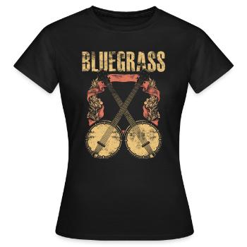 Bluegrass Banjo Gitarre - Frauen T-Shirt - Schwarz - Vorne - AI Model Female 172 dark (172cm)