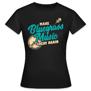 Bluegrass Banjo Gitarre - Frauen T-Shirt - Schwarz - Vorne - AI Model Female 172 dark (172cm)