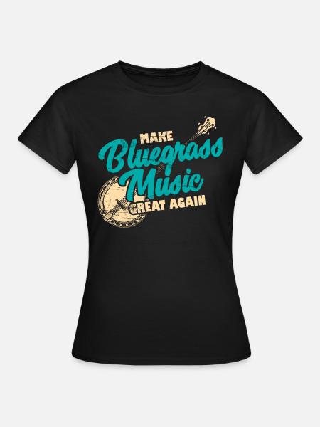 Bluegrass Banjo Gitarre - Frauen T-Shirt - Schwarz