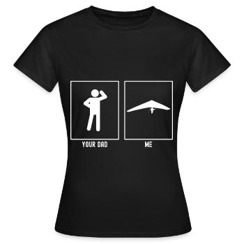 Ton Père - Moi - Vol à voile à de hautes hauteurs - T-shirt Femme - noir - Devant - AI Model Female 172 dark (172cm)