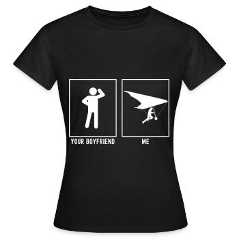 Dein Freund - Ich - Himmelsgleitflug Abheben - Frauen T-Shirt - Schwarz - Vorne - AI Model Female 172 dark (172cm)