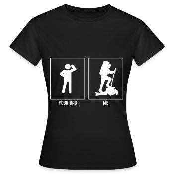 Ton Père - Moi - Wanderer Steps - T-shirt Femme - noir - Devant - AI Model Female 172 dark (172cm)