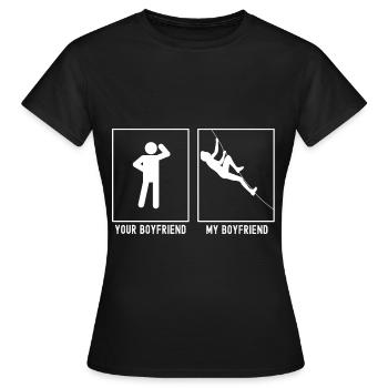 Votre ami - Mon ami - Descente en rappel de l’escalade (C) - T-shirt Femme - noir - Devant - AI Model Female 172 dark (172cm)