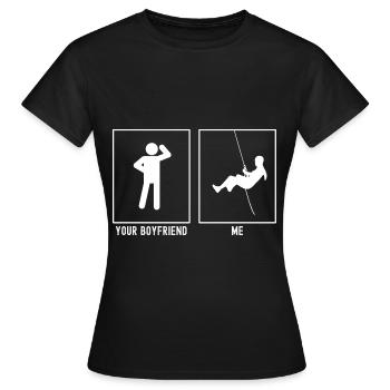 Dein Freund - Ich - Klettern Abseilen - Frauen T-Shirt - Schwarz - Vorne - AI Model Female 172 dark (172cm)