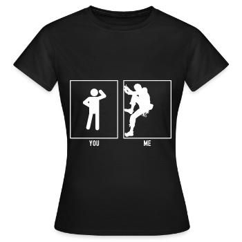 Vous - Moi - Liens d’escalade - T-shirt Femme - noir - Devant - AI Model Female 172 dark (172cm)