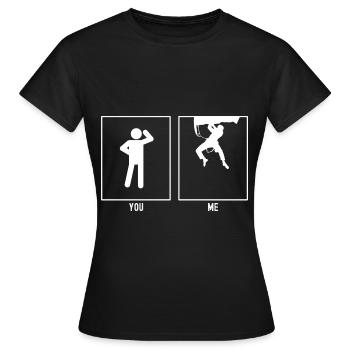 Du - Ich - Klettern Extrem - Frauen T-Shirt - Schwarz - Vorne - AI Model Female 172 dark (172cm)