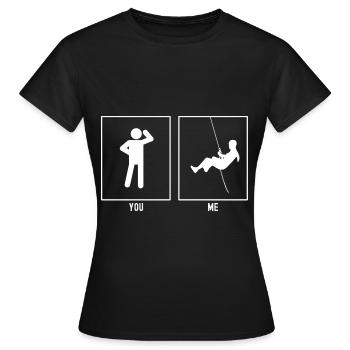 Vous - I - Escalade Descente en rappel - T-shirt Femme - noir - Devant - AI Model Female 172 dark (172cm)